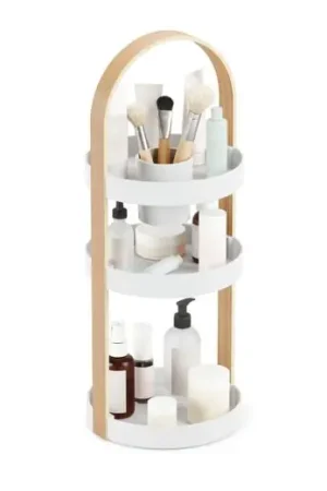 Umbra Opbergbak Bellwood - Met 3 Lagen - Wit / Naturel - 20x20x50cm Gereduceerde Prijs