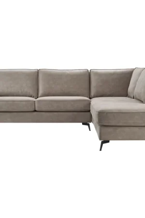 Hoekbank rechts Totham taupe microleder excellent comfort Bestseller