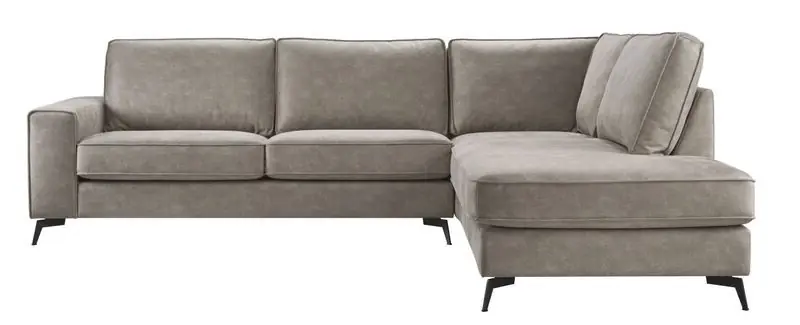 Weekendaanbieding Hoekbank rechts Totham microleder taupe basic comfort
