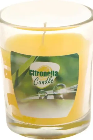 Koop Online Citronella kaars - in transparant glas - 5 x 6 cm - citrusgeur - geurkaarsen