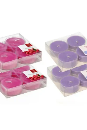 16x Maxi geurtheelichtjes lavendel en cranberry 8 branduren - geurkaarsen Hoge Kwaliteit