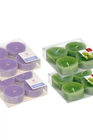 16x Maxi geurtheelichtjes lavendel en appel 8 branduren - geurkaarsen Dagaanbieding