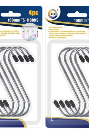 20x stuks S-haken met zwarte beschermlaag 10 cm - Handdoekhaakjes Populair