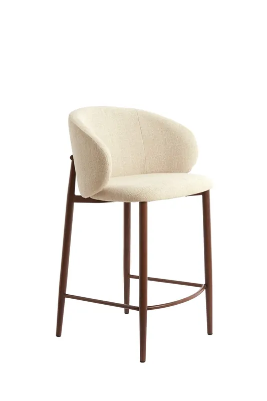 Laatste Versie Light&living Barkruk 57x55x94 cm ALUKO crème+bruin - set van 2