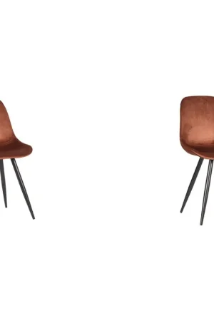 Aanbieding LABEL51 Eetkamerstoel Capri - Rust - Fluweel - set van 2