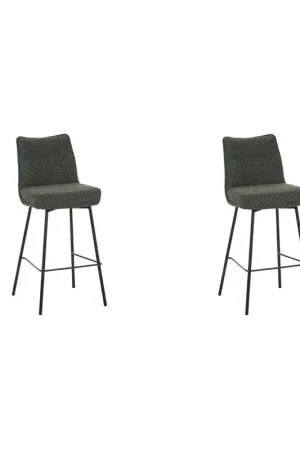 Weekendaanbieding LABEL51 Barkruk Lennon - Forest - Boucle - set van 2
