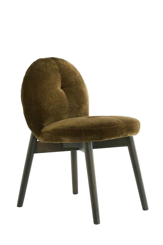 Direct Beschikbaar Light&living Eetkamerstoel 59x50x83 cm SINOSA velvet olijf grn+hout d brn - set van 2