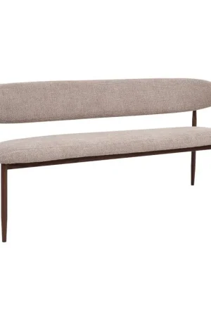 Fabrieksprijs Eetkamerbank - Taupe/Walnoot - 200x55x77cm - Alexia