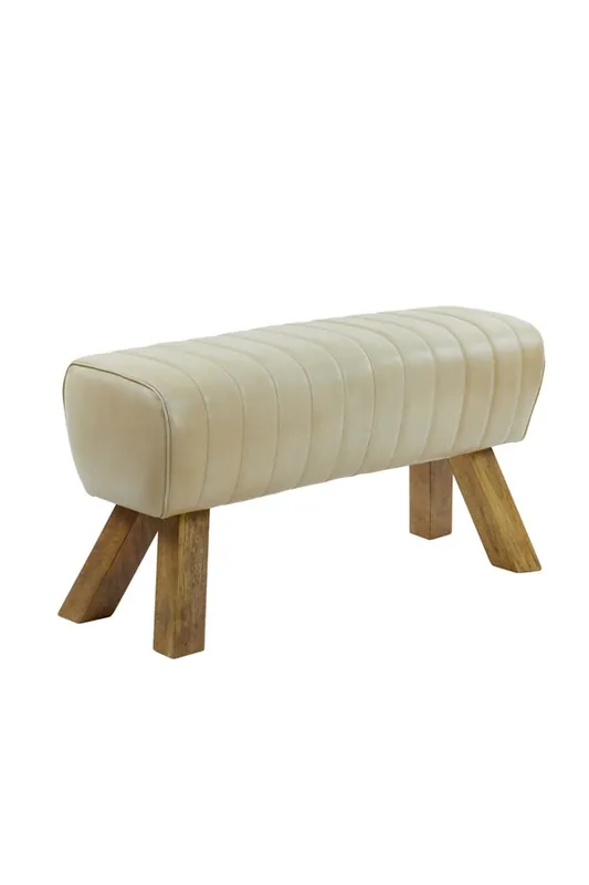 Bestseller Light&living Bank 90x31x46 cm RAMY leer zand+hout naturel