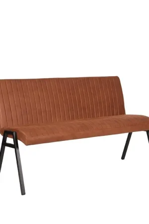 Aanbieding LABEL51 Eetkamerbank Matz - Cognac - Microfiber - 145 cm