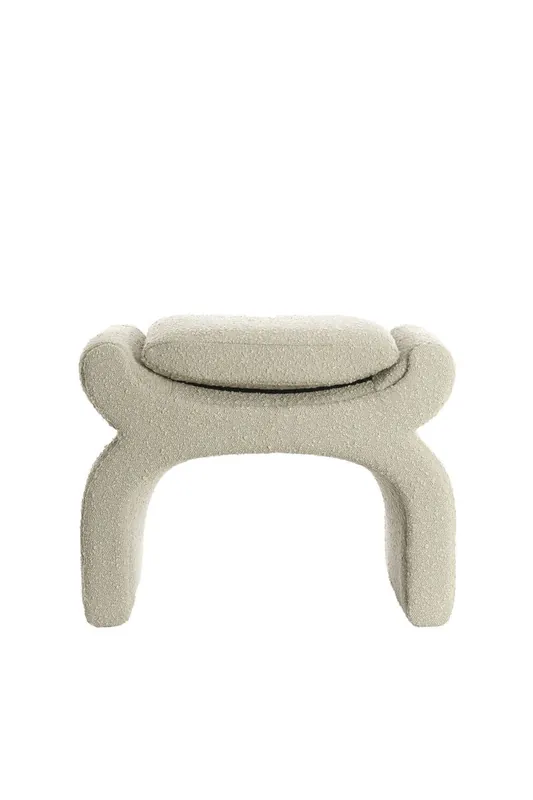 Light&living Poef 60x46x46 cm NAFYA bouclé taupe Handgemaakt