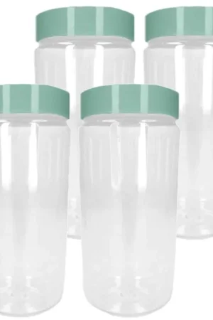 Wereldwijde Verzending Voorraadpot/bewaarpot - 6x - 450 ml - kunststof - mint groen - B7 x H13 cm - Voorraadpot
