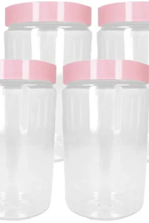Wereldwijde Verzending Voorraadpot/bewaarpot - 6x - 800 ml - kunststof - oud roze - B10 x H15 cm - Voorraadpot