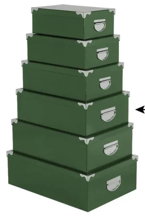 Gratis Retour 5Five Opbergdoos/box - 2x - groen - L40 x B26.5 x H14 cm - Stevig karton - Greenbox - Opbergbox