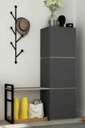 Schoenenkast Mello Antraciet Bruin Melamine 109x149x39 cm Populair