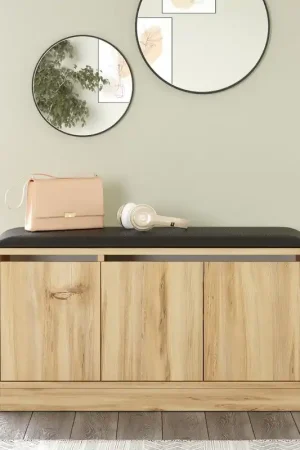 Schoenenkast Aquila Eik Melamine 89,6x45,8x35,5 cm Topkwaliteit