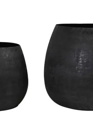 Light & Living - Pot GENOLU - Ø50x37.5cm - Zwart - Set van 2 Bestel Nu