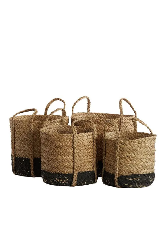 Gratis Retour Light & Living - Mand GEFEN - Ø35x32cm - Zwart - Set van 4
