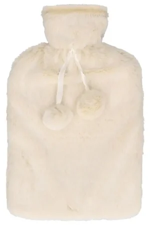 DID Warmwaterkruik - met zachte pluche hoes - creme wit - 2L - kruik - Kruiken Flitsaanbieding