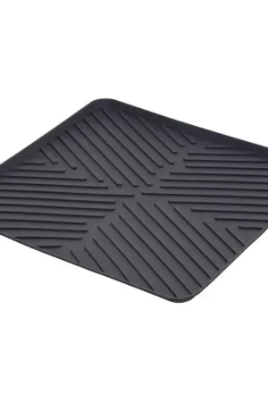 5Five Afwas afdruipmat keuken - anti-slip- rubber - grijs stip- 30 x 30 cm - Afdruiprekken Gratis Retour