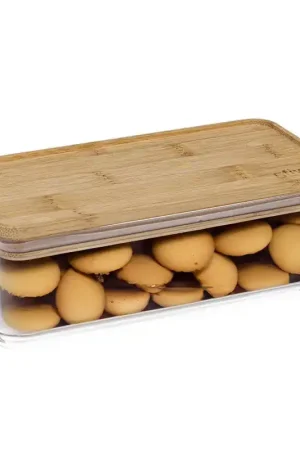 5Five - 5x - Keuken voorraadpot - Berlino - kunststof/bamboe - 1000 ml - Voorraadpot Favoriet