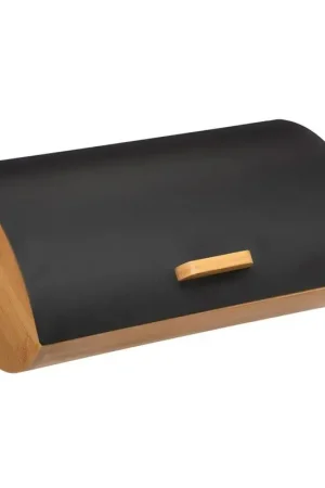 5Five - Broodtrommel - zwart - ,met afsluitbare klep - 35 x 23 x 17 cm - Broodtrommels Bulkbestelling